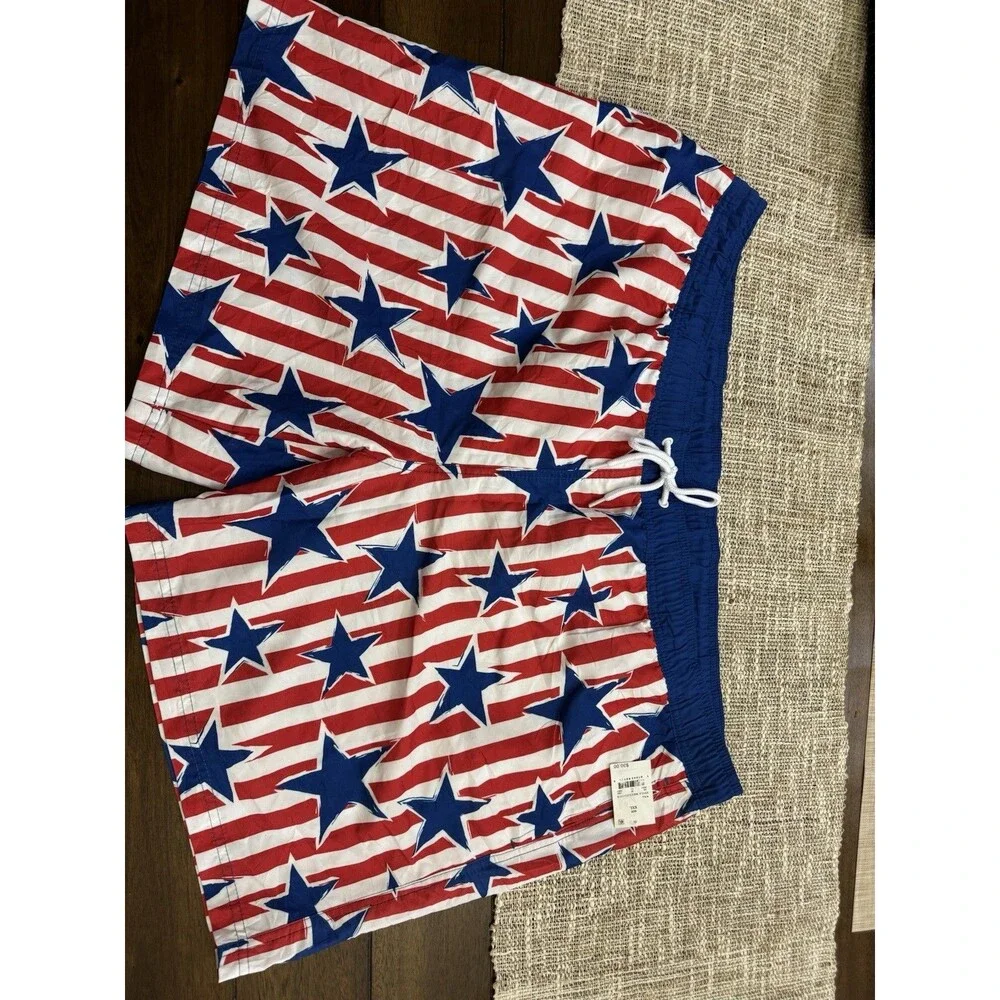 MAD ENGINE men’s stars stripes patriotic swim trunks shorts size XXL NWT